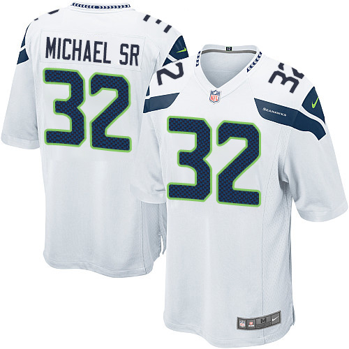 Men's Game Christine Michael Sr Nike Jersey White Road - #32 NFL Seattle Seahawks